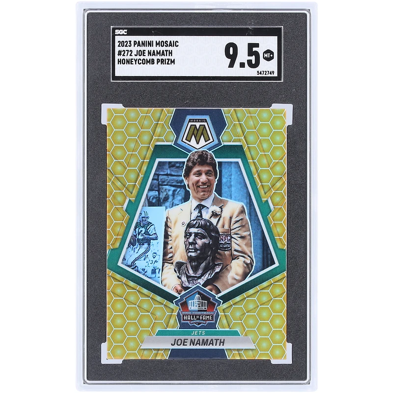 Joe Namath New York Jets 2023 Panini Mosaic Honeycomb Case Hit #272 SGC Authenticated 9.5 Card