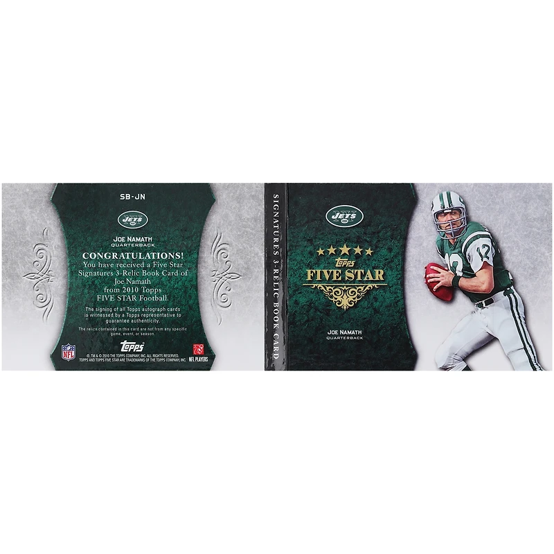 Joe Namath New York Jets Autographed 2010 Topps Five Star Triple Relic #SB-JN #1/1 Card 