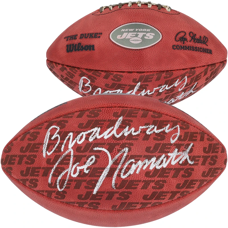 Joe Namath New York Jets Autographed Duke Showcase Football with "Broadway" Inscription