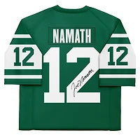 Maillot Mitchell & Ness Legacy vert autographié de Joe Namath, des Jets de New York
