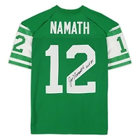 Joe Namath New York Jets Autographed Green Mitchell & Ness Legacy Jersey with "HOF 85" Inscription 