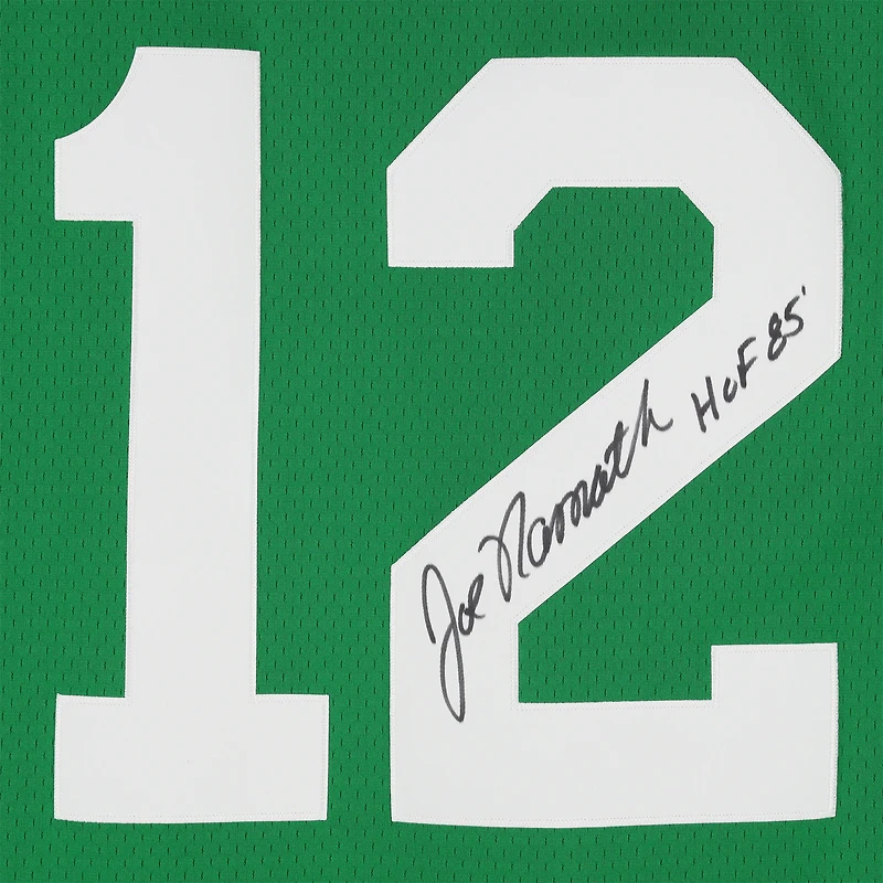 Joe Namath New York Jets Autographed Green Mitchell & Ness Legacy Jersey with "HOF 85" Inscription