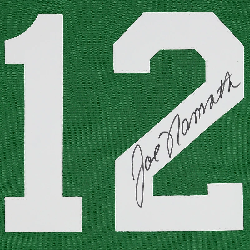 Maillot authentique autographié par Kelly Green Mitchell & Ness des New York Jets par Joe Namath
