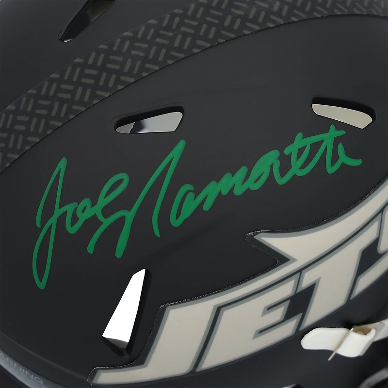 Casque miniature Riddell Rivalry Speed autographié par Joe Namath des Jets de New York