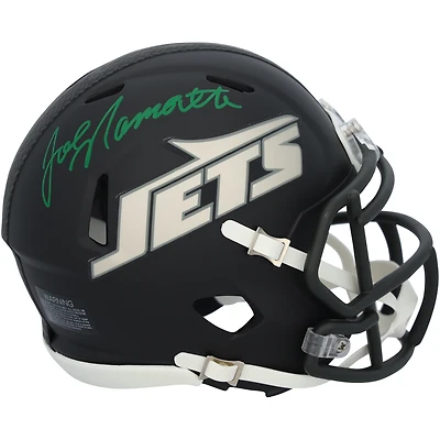 Casque miniature Riddell Rivalry Speed ​​autographié par Joe Namath des Jets de New York