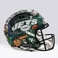 Casque Riddell Speed ​​Authentic autographié par Joe Namath (New York Jets) avec inscription « Broadway » - Illustration de Charles Fazzino - WN55916236
