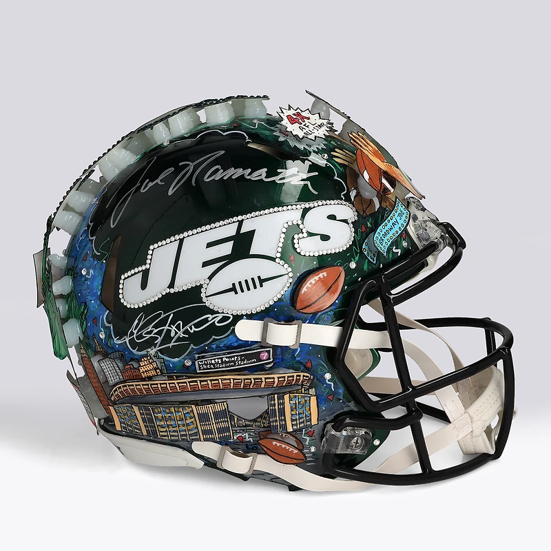 Joe Namath New York Jets Autographed Speed Authentic Helmet - Art by Charles Fazzino - WN55916235