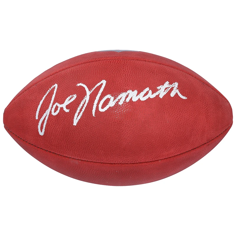 Ballon de football Wilson Duke en couleur autographié par Joe Namath, New York Jets