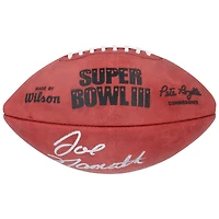 Ballon de football américain Wilson Super Bowl III autographié par Joe Namath, des Jets de New York.