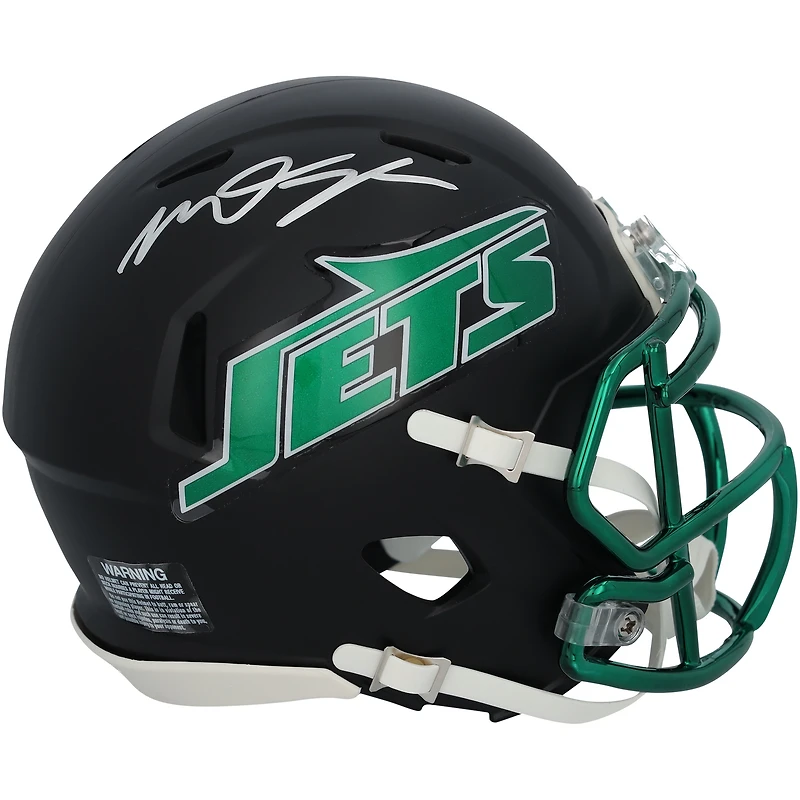 Casque Riddell noir Alternate Speed Mini autographié par Mason Taylor des New York Jets