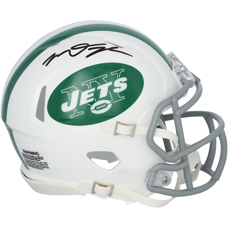 Casque Riddell Alternate Speed Mini blanc autographié par Mason Taylor des New York Jets