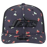 Men's New Era  Navy/Black New York Jets Adventure Drinks Pattern 9SEVENTY Stretch-Snap Hat