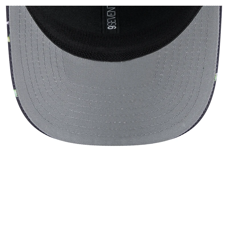 Men's New Era  Navy/Black New York Jets Adventure Drinks Pattern 9SEVENTY Stretch-Snap Hat