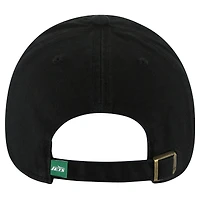 Men's '47 Black New York Jets Clean Up Team Script Adjustable Hat