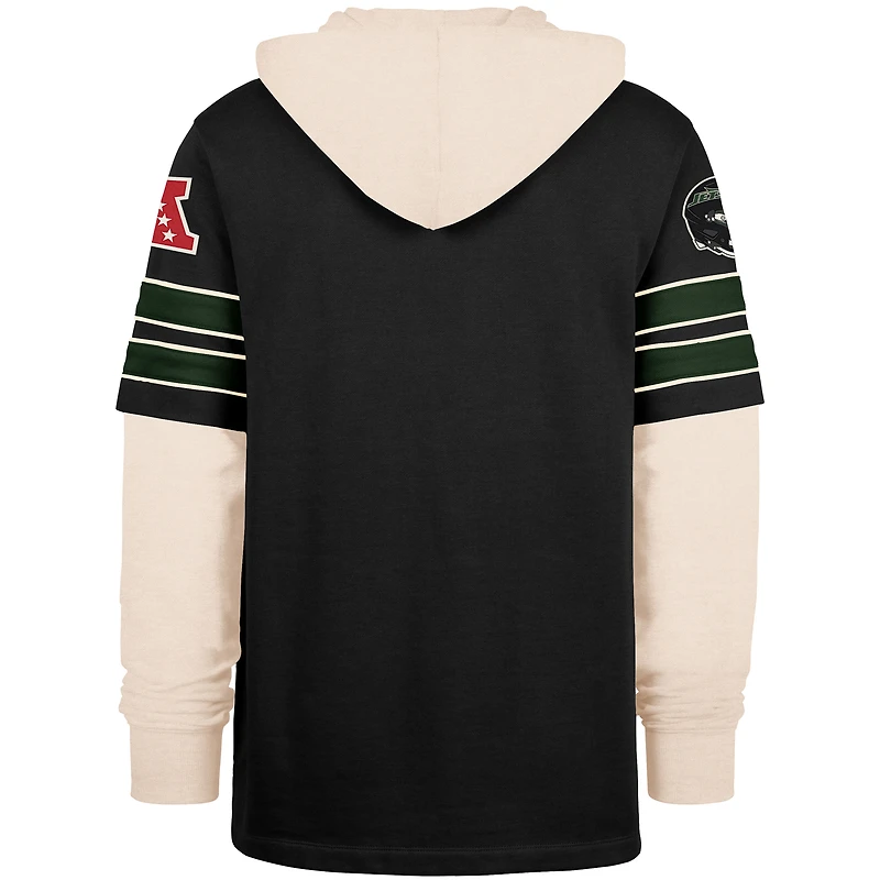 Men's '47 Black New York Jets Split Zone Cornerback Duo Hoodie