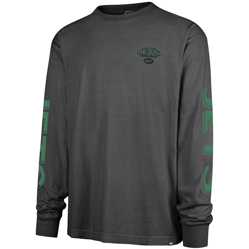 Men's '47 Charcoal New York Jets Cairn Ravine Foundation Long Sleeve T-Shirt