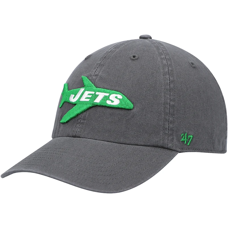 Men's '47 Charcoal New York Jets Clean Up Adjustable Hat
