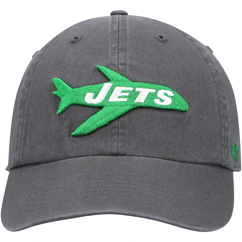 Men's '47 Charcoal New York Jets Clean Up Adjustable Hat