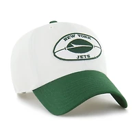 Casquette ajustable New York Jets '47 crème/verte à patch piqué Clean Up pour homme