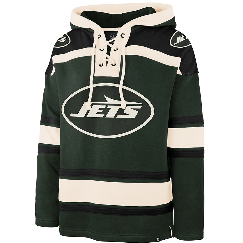 Sweat à capuche vert foncé '47 pour homme des New York Jets Superior Lacer