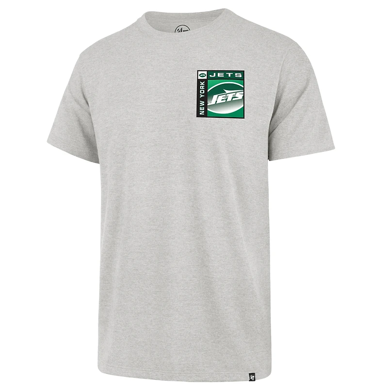 Men's '47  Gray New York Jets Chrome Plate Franklin T-Shirt