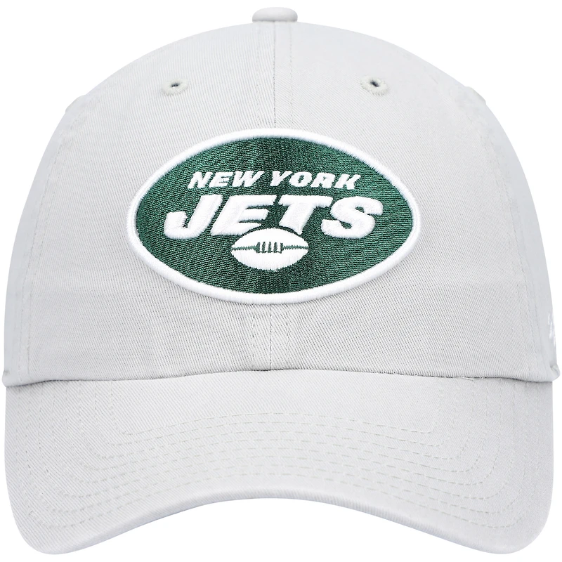 Men's '47 Gray New York Jets Clean Up Adjustable Hat