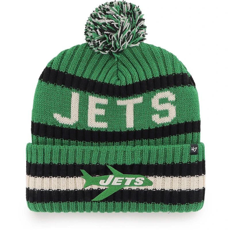 Men's '47 Kelly Green New York Jets Bering Cuffed Knit Hat with Pom