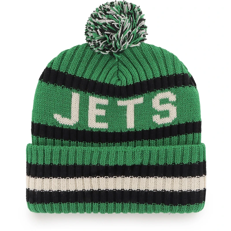 Men's '47 Kelly Green New York Jets Bering Cuffed Knit Hat with Pom