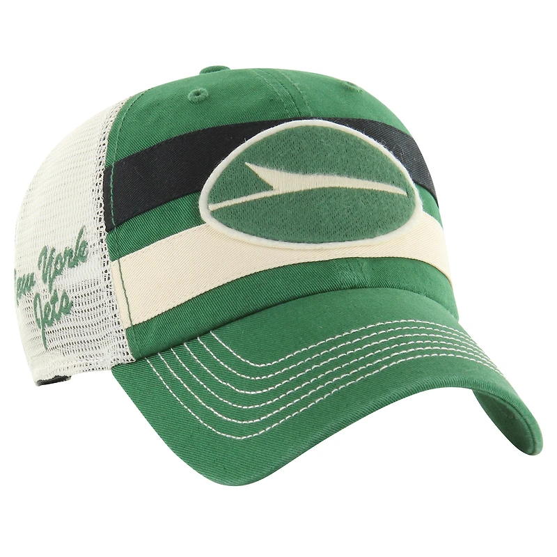 Men's '47 Kelly Green New York Jets Clubhouse Boon Clean-Up Trucker Adjustable Hat