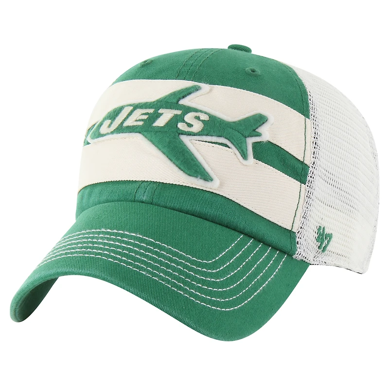Men's '47 Kelly Green New York Jets Throwback Clubhouse Boon Clean-Up Trucker Adjustable Hat