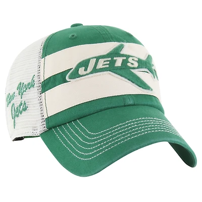 Men's '47 Kelly Green New York Jets Throwback Clubhouse Boon Clean-Up Trucker Adjustable Hat