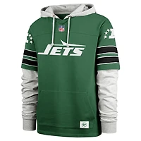 Sweat à capuche pour homme « 47 Kelly Green » des New York Jets, motif double tête Blitz, cornerback