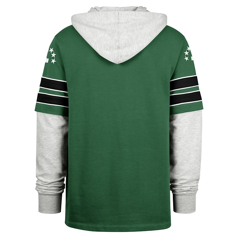 Sweat à capuche pour homme « 47 Kelly Green » des New York Jets, motif double tête Blitz, cornerback