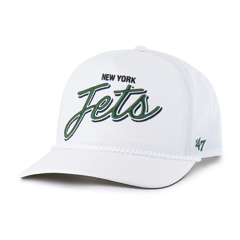 Casquette ajustable blanche « 47 » des New York Jets pour homme, modèle Brrr Fairway Hitch