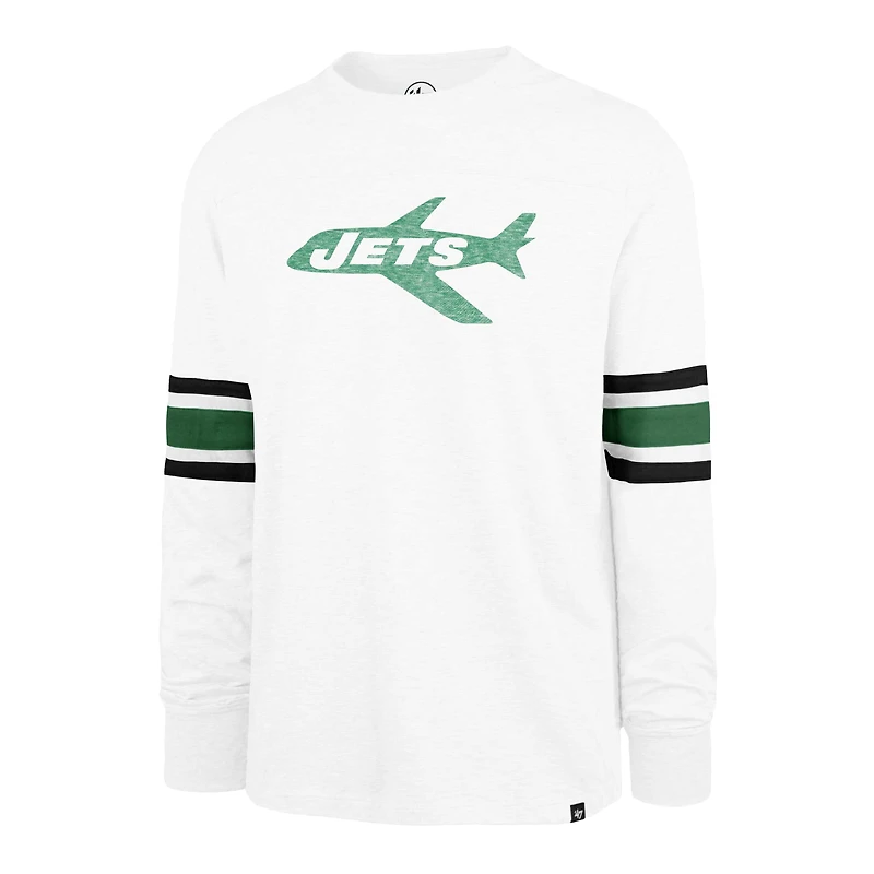T-shirt à manches longues pour homme New York Jets Gridiron Throwback Premier Brex '47 blanc