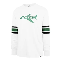 T-shirt à manches longues pour homme New York Jets Gridiron Throwback Premier Brex '47 blanc