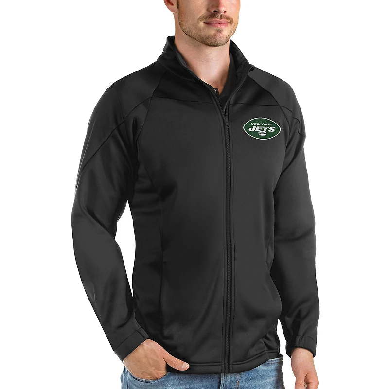 Veste de golf zippée intégrale Antigua Black New York Jets pour homme