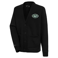 Cardigan boutonné Victory noir Antigua pour homme des New York Jets