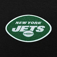 Men's Antigua Black New York Jets Victory Chenille Pullover Hoodie