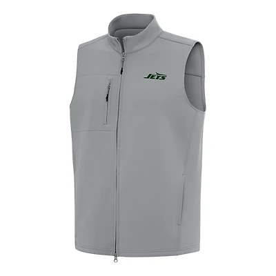 Men's Antigua Gray New York Jets Demand Full-Zip Vest