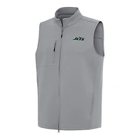 Men's Antigua Gray New York Jets Demand Full-Zip Vest