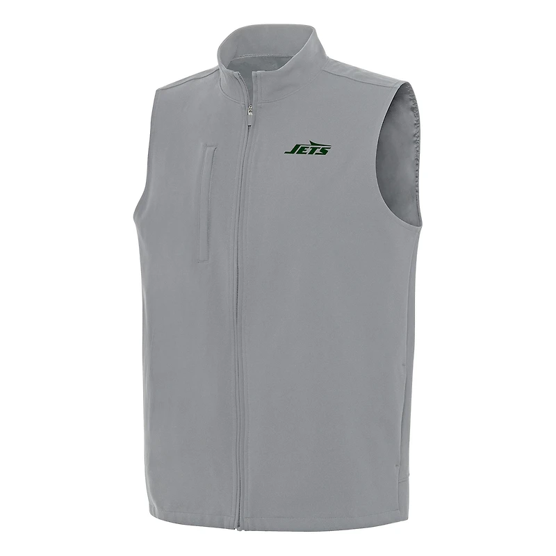 Men's Antigua  Gray New York Jets Regard Full-Zip Vest