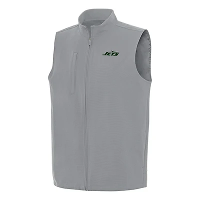 Men's Antigua  Gray New York Jets Regard Full-Zip Vest