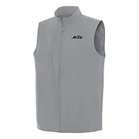 Men's Antigua  Gray New York Jets Regard Full-Zip Vest