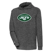Sweat à capuche en chenille Absolute New York Jets noir chiné Antigua pour homme
