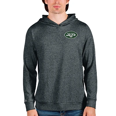 Sweat à capuche Antigua Heathered Charcoal New York Jets Absolute pour homme