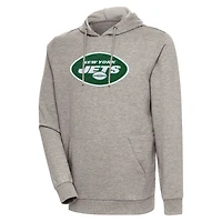 Sweat à capuche en chenille Action Antigua Oatmeal New York Jets pour homme