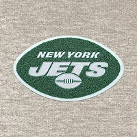 Men's Antigua Oatmeal New York Jets Action Chenille Pullover Hoodie