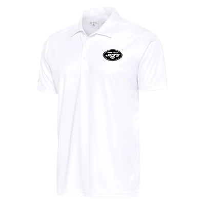 Polo Antigua blanc pour homme avec logo métallisé des New York Jets
