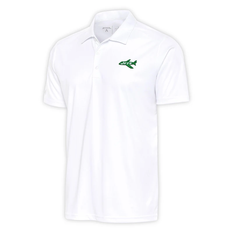 Polo rétro Apex blanc Antigua pour homme avec logo de l'équipe des New York Jets